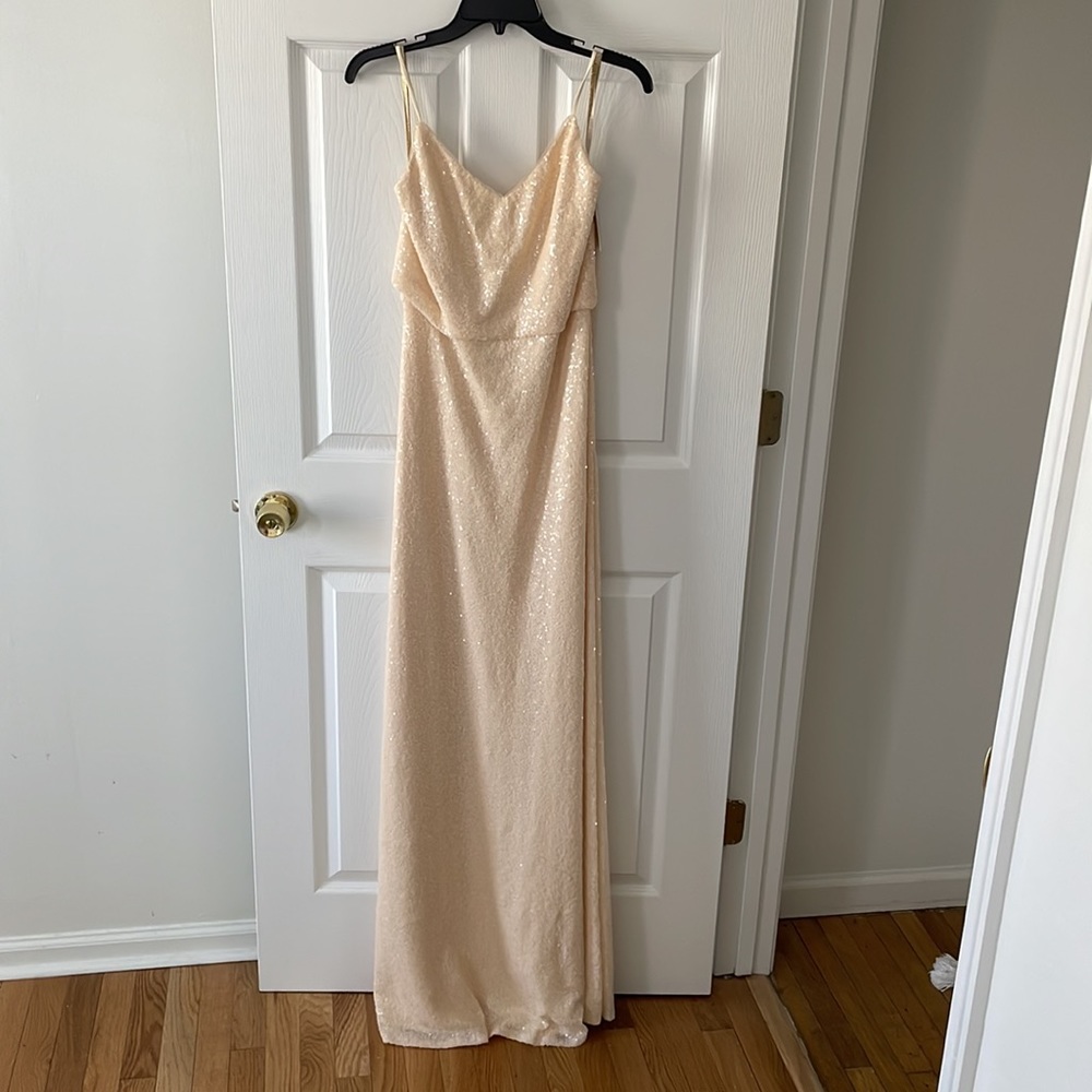 Jenny Yoo Collection French vanilla sequin tulle gown